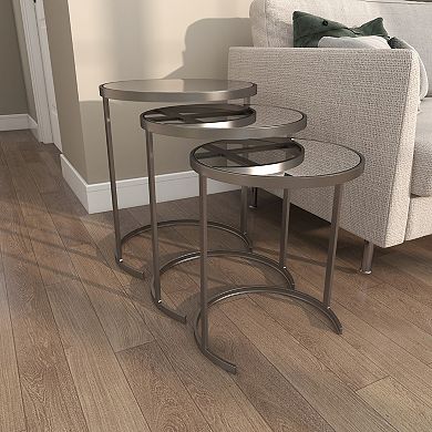 Stella & Eve 3-pc. Round Nesting Metal End Table Set