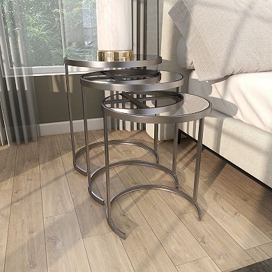 Stella & Eve 3-pc. Round Nesting Metal End Table Set