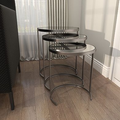Stella & Eve 3-pc. Round Nesting Metal End Table Set