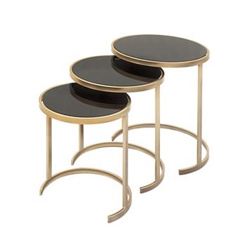 Stella & Eve 3 pc Round Nesting Metal End Table Set