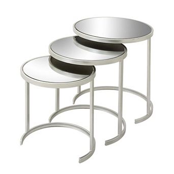Stella & Eve 3 pc Round Nesting Metal End Table Set