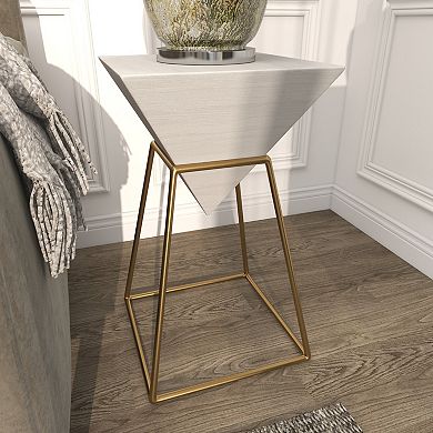 Stella & Eve Inverted Pyramid Wood End Table
