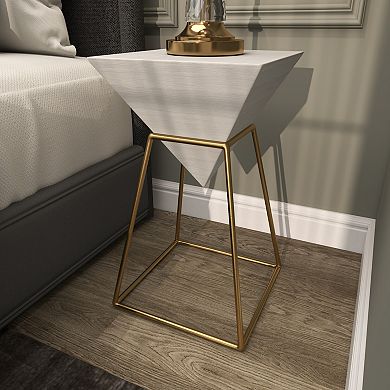 Stella & Eve Inverted Pyramid Wood End Table