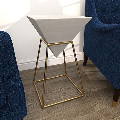Stella & Eve Inverted Pyramid Wood End Table