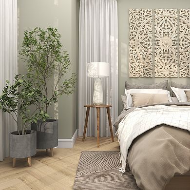 Stella & Eve Intricately Carved Mango Wood End Table