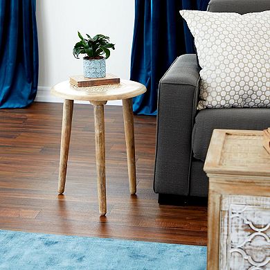 Stella & Eve Intricately Carved Mango Wood End Table