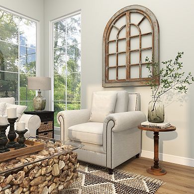 Stella & Eve Intricately Carved Mango Wood Turned Base End Table