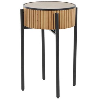 Stella & Eve Handmade Slatted Wood End Table