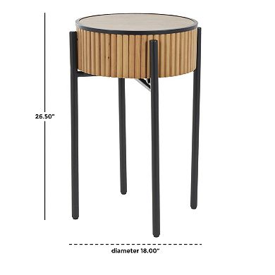 Stella & Eve Handmade Slatted Wood End Table