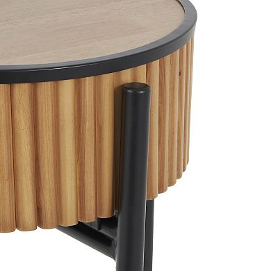 Stella & Eve Handmade Slatted Wood End Table