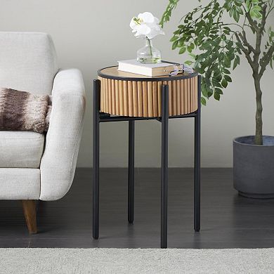 Stella & Eve Handmade Slatted Wood End Table