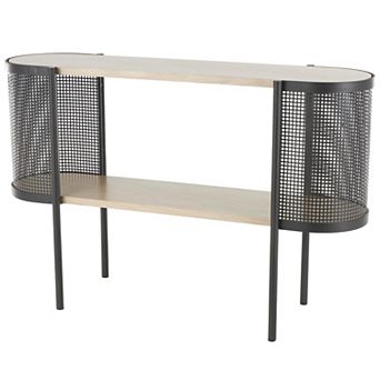 Stella & Eve Wooden Oval Console Table with Mesh Side Panels