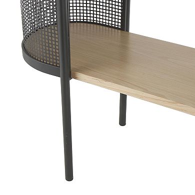 Stella & Eve Wooden Oval Console Table with Mesh Side Panels