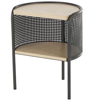 Stella & Eve Half-Moon Two-Toned End Table