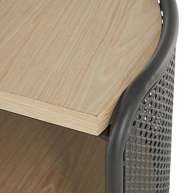 Stella & Eve Half-Moon Two-Toned End Table