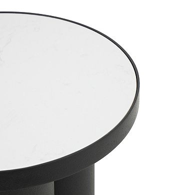 Stella & Eve Marble Top Metal End Table