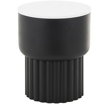 Stella & Eve Marble Top Metal Ribbed End Table