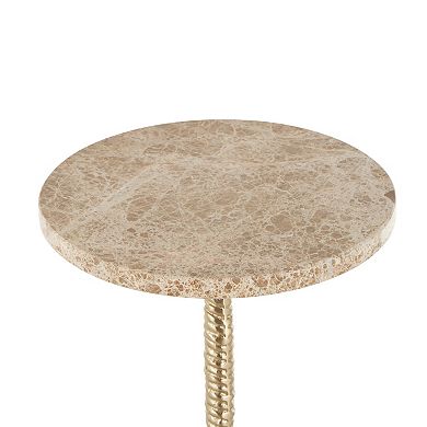 Stella & Eve Marble Top Pedestal Metal End Table