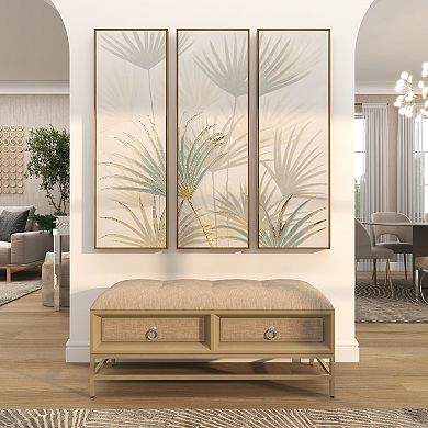 Stella & Eve Linen Upholstered 2 Drawer Storage Bench with Tufted Seat