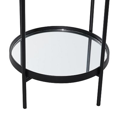 Stella & Eve Metal 2 Level Accent Table with Mirrored Glass Top