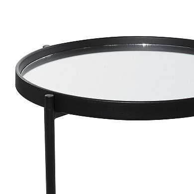 Stella & Eve Metal 2 Level Accent Table with Mirrored Glass Top