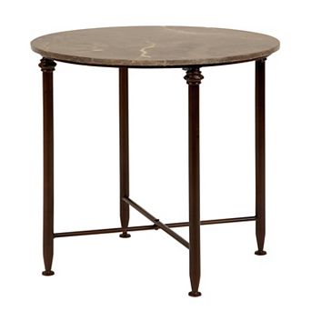 Stella & Eve Marble Top Accent Table with Bronze Metal Legs