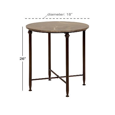 Stella & Eve Marble Top Accent Table with Bronze Metal Legs