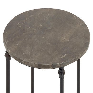 Stella & Eve Marble Top Accent Table with Bronze Metal Legs
