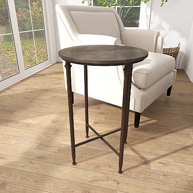 Stella & Eve Marble Top Accent Table with Bronze Metal Legs
