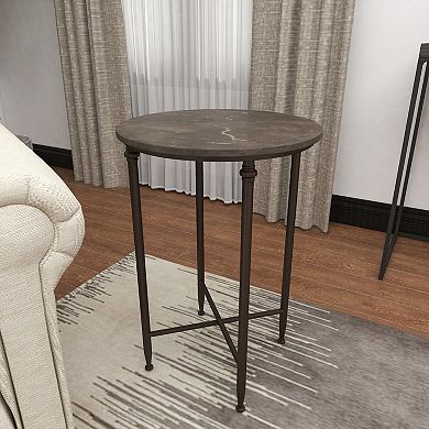Stella & Eve Marble Top Accent Table with Bronze Metal Legs