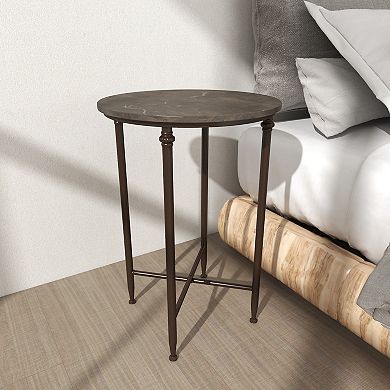 Stella & Eve Marble Top Accent Table with Bronze Metal Legs