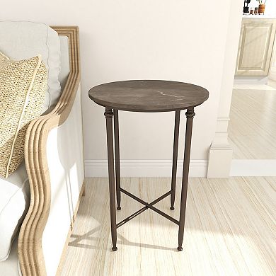 Stella & Eve Marble Top Accent Table with Bronze Metal Legs