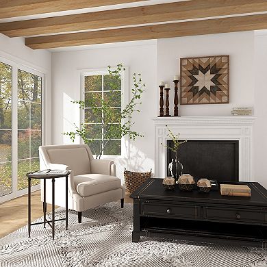 Stella & Eve Marble Top Accent Table with Bronze Metal Legs