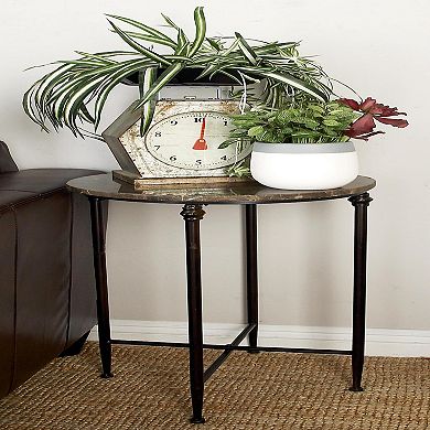 Stella & Eve Marble Top Accent Table with Bronze Metal Legs