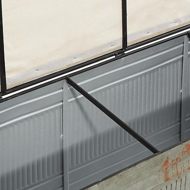 Stella & Eve Metal Galvanized Storage Bench with Burlap Top and Black Latches