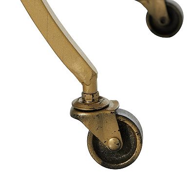 Stella & Eve Metal Rolling Round Bar Cart with 2 Shelves and Wheels