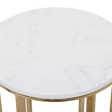 Stella & Eve 2-pc. Marble Top Metal End Table Set