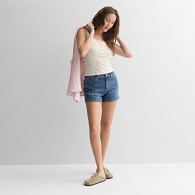 Juniors' SO® Mid-Rise Relaxed Denim Midi Shorts