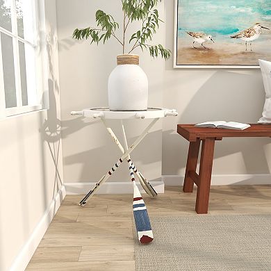 Stella & Eve Metal Accent Table with Oar Shaped Legs