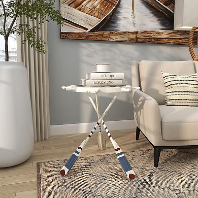 Stella & Eve Metal Accent Table with Oar Shaped Legs