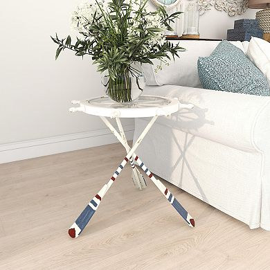 Stella & Eve Metal Accent Table with Oar Shaped Legs