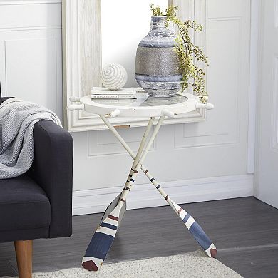 Stella & Eve Metal Accent Table with Oar Shaped Legs
