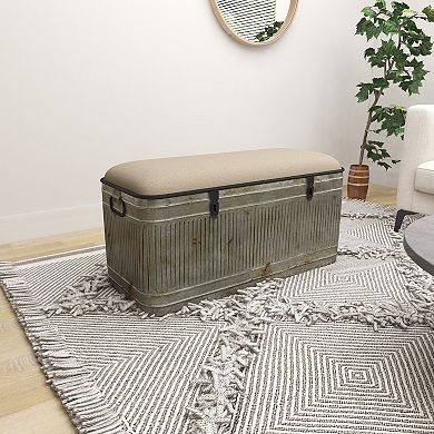 Stella & Eve Galvanized Metal Storage Bench