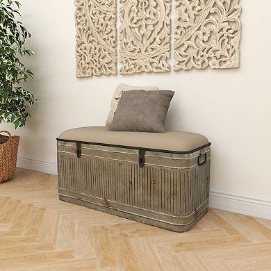 Stella & Eve Galvanized Metal Storage Bench