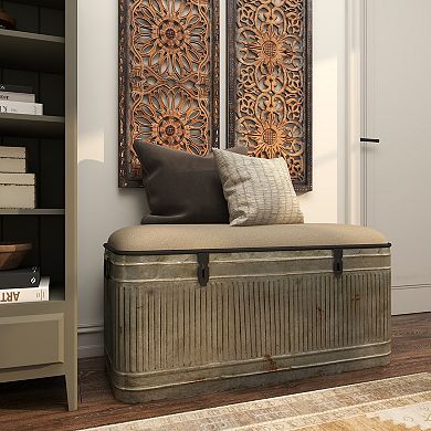 Stella & Eve Galvanized Metal Storage Bench
