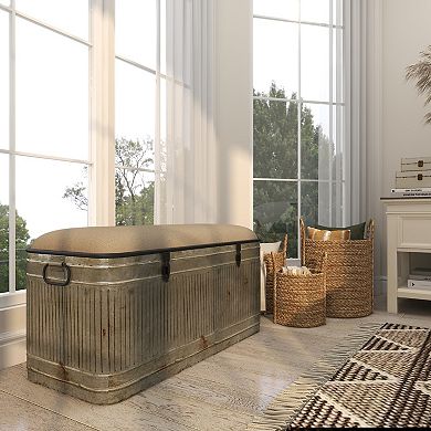 Stella & Eve Galvanized Metal Storage Bench