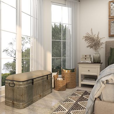 Stella & Eve Galvanized Metal Storage Bench