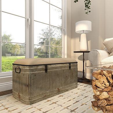 Stella & Eve Galvanized Metal Storage Bench