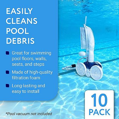 Pool Sweep Tail Scrubber - 10 Pack - Compatible with Polaris Vac-Sweep