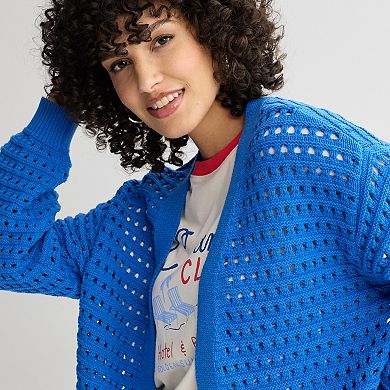 Petite Sonoma Goods For Life® Fisherman Cardigan Sweater